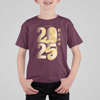 Happy Chinese New Year 2025 T Shirt For Kid Calligraphy Year Of The Snake Zodiac Animals