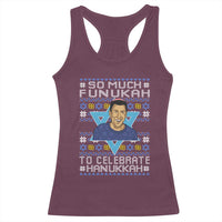Funny So Much Funukah To Celebrate Hanukkah Sandler Racerback Tank Top - Wonder Print Shop