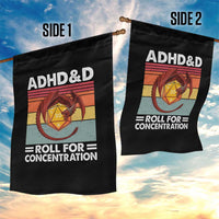 ADHD&D Roll For Concentration Garden Flag Funny RPG Gamer D20 Tabletop Dice - Wonder Print Shop