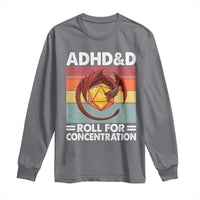 ADHD&D Roll For Concentration Long Sleeve Shirt Funny RPG Gamer D20 Tabletop Dice - Wonder Print Shop