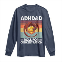 ADHD&D Roll For Concentration Long Sleeve Shirt Funny RPG Gamer D20 Tabletop Dice - Wonder Print Shop