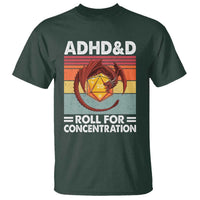 ADHD&D Roll For Concentration T Shirt Funny RPG Gamer D20 Tabletop Dice - Wonder Print Shop