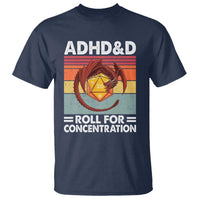 ADHD&D Roll For Concentration T Shirt Funny RPG Gamer D20 Tabletop Dice - Wonder Print Shop