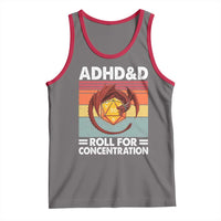 ADHD&D Roll For Concentration Tank Top Funny RPG Gamer D20 Tabletop Dice - Wonder Print Shop