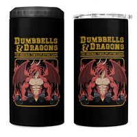 Funny RPG Workout Gym Nerd 4 in 1 Can Cooler Tumbler Dumbbells And Dragons The Original Swoleplaying Game - Wonder Print Shop