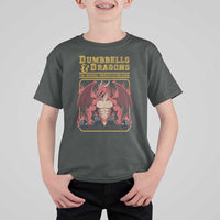 Funny RPG Workout Gym Nerd T Shirt For Kid Dumbbells And Dragons The Original Swoleplaying Game - Wonder Print Shop