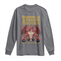 Funny RPG Workout Gym Nerd Long Sleeve Shirt Dumbbells And Dragons The Original Swoleplaying Game - Wonder Print Shop