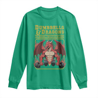 Funny RPG Workout Gym Nerd Long Sleeve Shirt Dumbbells And Dragons The Original Swoleplaying Game - Wonder Print Shop