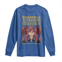 Funny RPG Workout Gym Nerd Long Sleeve Shirt Dumbbells And Dragons The Original Swoleplaying Game - Wonder Print Shop