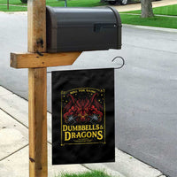 Funny RPG Weightlifting Workout Gym Garden Flag Dumbbells And Dragons The Original Swoleplaying Game - Wonder Print Shop