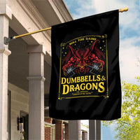 Funny RPG Weightlifting Workout Gym Garden Flag Dumbbells And Dragons The Original Swoleplaying Game - Wonder Print Shop