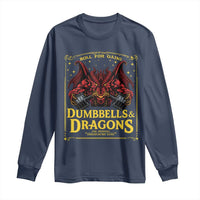 Funny RPG Weightlifting Workout Gym Long Sleeve Shirt Dumbbells And Dragons The Original Swoleplaying Game - Wonder Print Shop