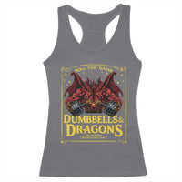Funny RPG Weightlifting Workout Gym Racerback Tank Top Dumbbells And Dragons The Original Swoleplaying Game - Wonder Print Shop