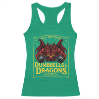 Funny RPG Weightlifting Workout Gym Racerback Tank Top Dumbbells And Dragons The Original Swoleplaying Game - Wonder Print Shop
