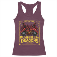 Funny RPG Weightlifting Workout Gym Racerback Tank Top Dumbbells And Dragons The Original Swoleplaying Game - Wonder Print Shop