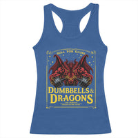Funny RPG Weightlifting Workout Gym Racerback Tank Top Dumbbells And Dragons The Original Swoleplaying Game - Wonder Print Shop