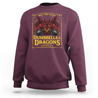 Funny RPG Weightlifting Workout Gym Sweatshirt Dumbbells And Dragons The Original Swoleplaying Game - Wonder Print Shop