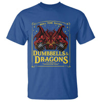 Funny RPG Weightlifting Workout Gym T Shirt Dumbbells And Dragons The Original Swoleplaying Game - Wonder Print Shop