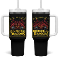 Funny RPG Weightlifting Workout Gym Tumbler With Handle Dumbbells And Dragons The Original Swoleplaying Game - Wonder Print Shop