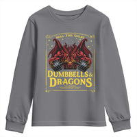 Funny RPG Weightlifting Workout Gym Youth Sweatshirt Dumbbells And Dragons The Original Swoleplaying Game - Wonder Print Shop