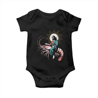 Funny Christian Prawn Baby Onesie Retro Jesus Riding A Shrimp Meme - Wonder Print Shop