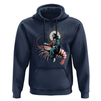 Funny Christian Prawn Hoodie Retro Jesus Riding A Shrimp Meme - Wonder Print Shop