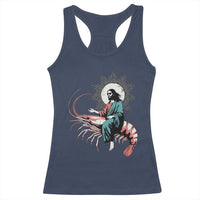 Funny Christian Prawn Racerback Tank Top Retro Jesus Riding A Shrimp Meme - Wonder Print Shop