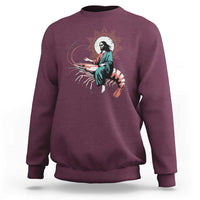 Funny Christian Prawn Sweatshirt Retro Jesus Riding A Shrimp Meme - Wonder Print Shop