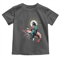 Funny Christian Prawn Toddler T Shirt Retro Jesus Riding A Shrimp Meme - Wonder Print Shop
