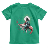 Funny Christian Prawn Toddler T Shirt Retro Jesus Riding A Shrimp Meme - Wonder Print Shop