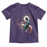 Funny Christian Prawn Toddler T Shirt Retro Jesus Riding A Shrimp Meme - Wonder Print Shop