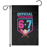 Funny 67 Baseball 13th Birthday Garden Flag Ice Cream Drip 13th Bday Official Teenager