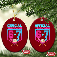 Funny 67 Baseball 13th Birthday Ceramic Ornament Ice Cream Drip 13th Bday Official Teenager