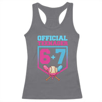 Funny 67 Baseball 13th Birthday Racerback Tank Top Ice Cream Drip 13th Bday Official Teenager