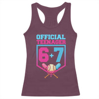 Funny 67 Baseball 13th Birthday Racerback Tank Top Ice Cream Drip 13th Bday Official Teenager