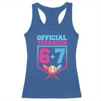 Funny 67 Baseball 13th Birthday Racerback Tank Top Ice Cream Drip 13th Bday Official Teenager