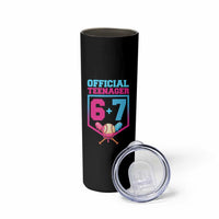 Funny 67 Baseball 13th Birthday Skinny Tumbler Ice Cream Drip 13th Bday Official Teenager
