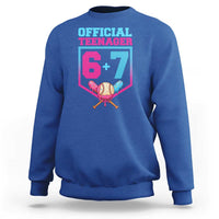 Funny 67 Baseball 13th Birthday Sweatshirt Ice Cream Drip 13th Bday Official Teenager