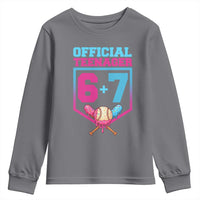 Funny 67 Baseball 13th Birthday Youth Sweatshirt Ice Cream Drip 13th Bday Official Teenager