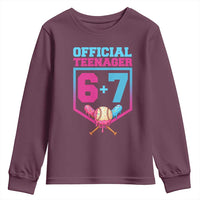 Funny 67 Baseball 13th Birthday Youth Sweatshirt Ice Cream Drip 13th Bday Official Teenager