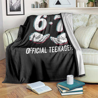 Funny 67 13th Birthday Throw Blanket 6 7 Thirteen Year Old Official Teenager Hands - Wonder Print Shop