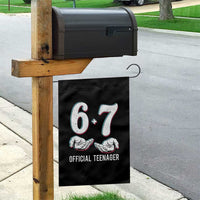 Funny 67 13th Birthday Garden Flag 6 7 Thirteen Year Old Official Teenager Hands - Wonder Print Shop