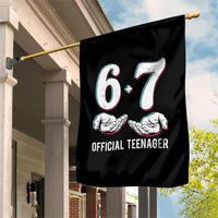 Funny 67 13th Birthday Garden Flag 6 7 Thirteen Year Old Official Teenager Hands - Wonder Print Shop