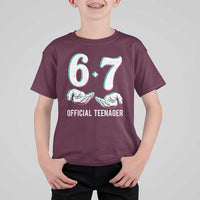 Funny 67 13th Birthday T Shirt For Kid 6 7 Thirteen Year Old Official Teenager Hands - Wonder Print Shop