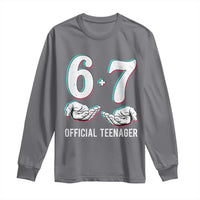 Funny 67 13th Birthday Long Sleeve Shirt 6 7 Thirteen Year Old Official Teenager Hands - Wonder Print Shop
