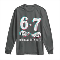 Funny 67 13th Birthday Long Sleeve Shirt 6 7 Thirteen Year Old Official Teenager Hands - Wonder Print Shop