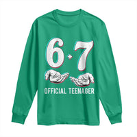 Funny 67 13th Birthday Long Sleeve Shirt 6 7 Thirteen Year Old Official Teenager Hands - Wonder Print Shop