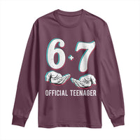 Funny 67 13th Birthday Long Sleeve Shirt 6 7 Thirteen Year Old Official Teenager Hands - Wonder Print Shop