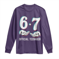 Funny 67 13th Birthday Long Sleeve Shirt 6 7 Thirteen Year Old Official Teenager Hands - Wonder Print Shop