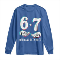 Funny 67 13th Birthday Long Sleeve Shirt 6 7 Thirteen Year Old Official Teenager Hands - Wonder Print Shop